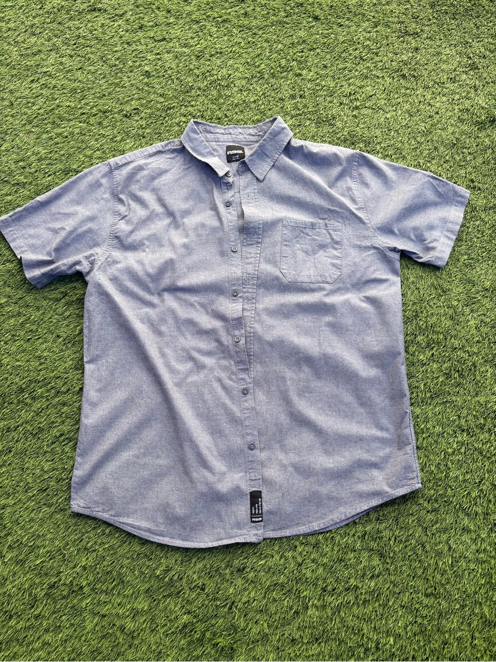 RSQ Gray Short-Sleeve Button-Up Shirt – Men’s XL